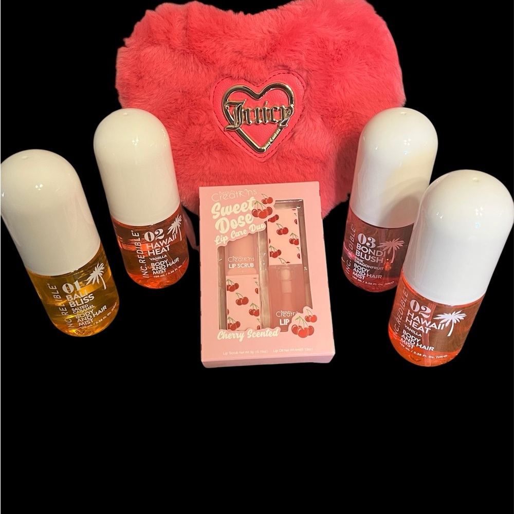 Juice Beauty Pink Fluffy Bag Set